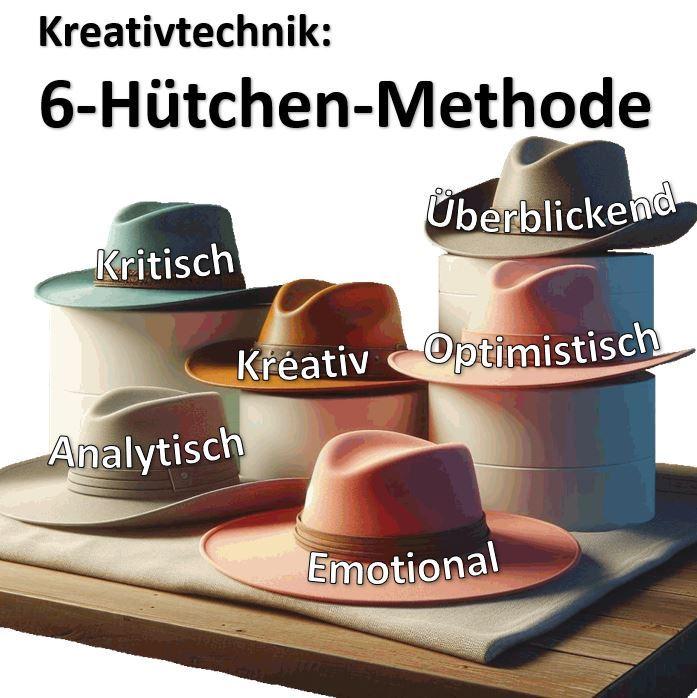 Kreativtechnik: 6 Denkhüte nach Edward de Bono