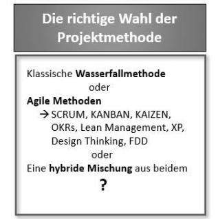 Shift-To-Chances, Projektmanagement, Wahl der Projektmethoden